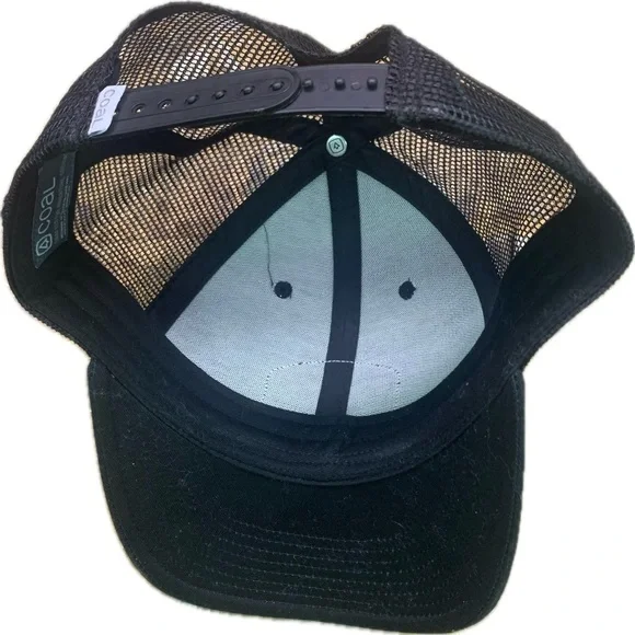 Coal Black Trucker Hat with Mountain Patch - Picture 3 of 6